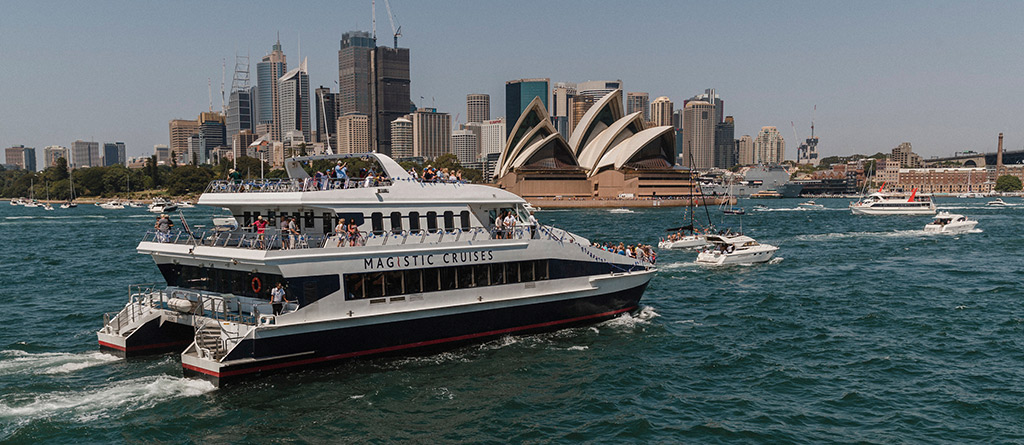 Magistic Two cruising on Sydney Harbour during Australia Day. 