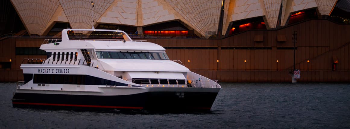 Cruise the tranquil waters of Sydney Harbour on board the popular Magistic dinner cruise
