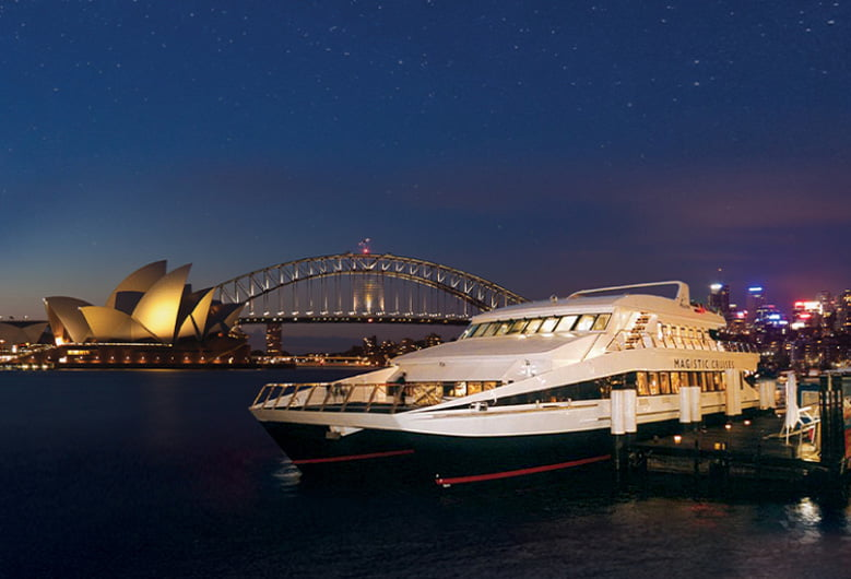 Enjoy the night views of the iconic attractions and the city skyline aboard the Magistic.