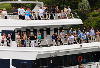 Enjoy front-row views of daytime Harbour events from the decks a Magistic Australia Day cruise.