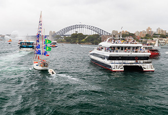 A glimpse of the Ferrython, one of the popular Australia day Harbour events