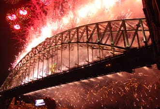NYE fireworks show over Sydney Harbour from the popular Magistic NYE cruises