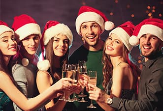 All smiles aboard the Magistic Chirtsmas party cruise on Sydney Harbour