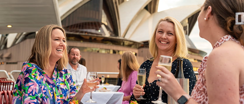 Guests enjoying lunch aboard Magistic lunch cruise